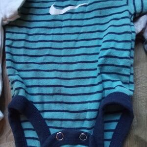 Nike Blue Striped Kids Bodysuit